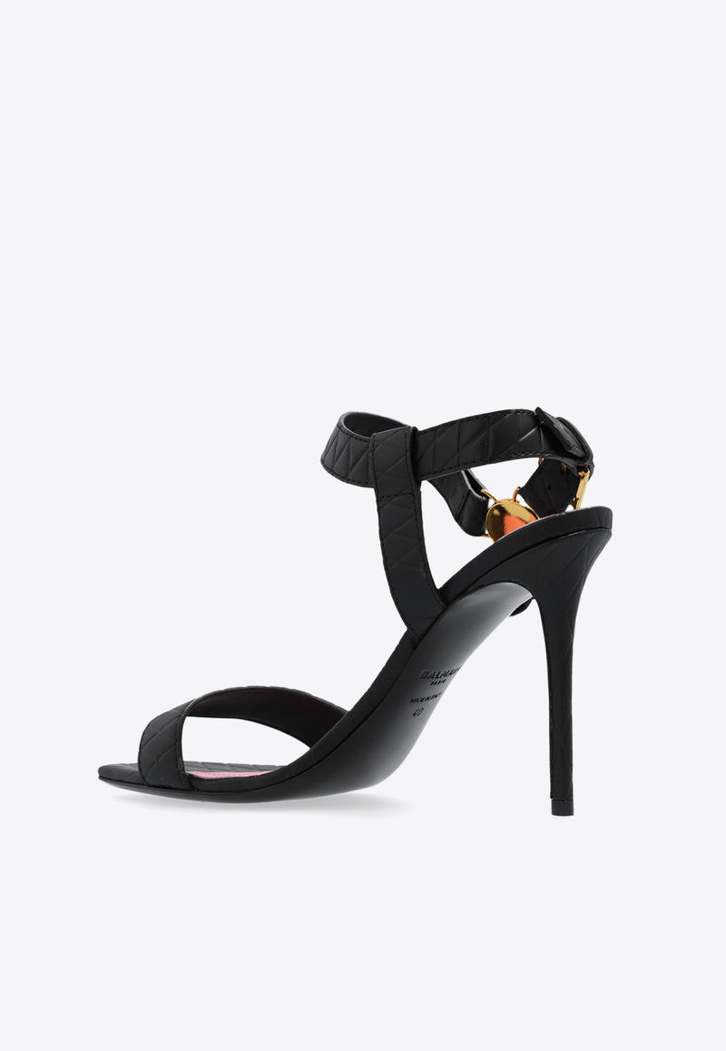 Balmain Eva 95 Embossed Leather Sandals