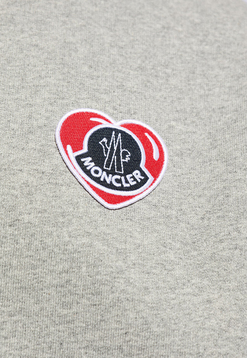 Moncler Heart Logo Zip-Up Hooded Sweatshirt Gray J10918G00028 899V4-981