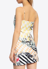 Balmain Baroque Print Sleeveless Mini Dress