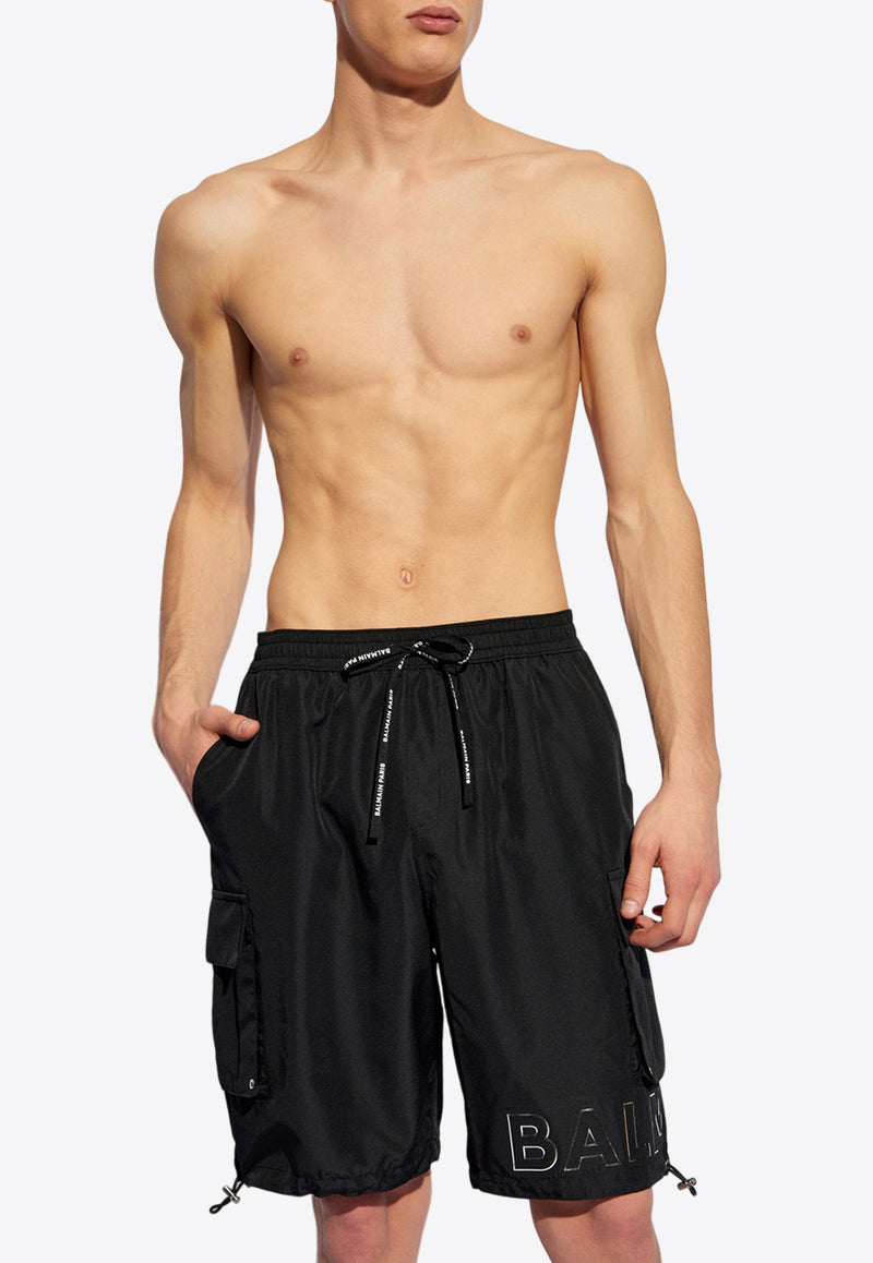 Balmain Logo Detail Swim Shorts