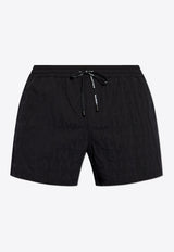 Balmain Logo Embossed Swim Shorts