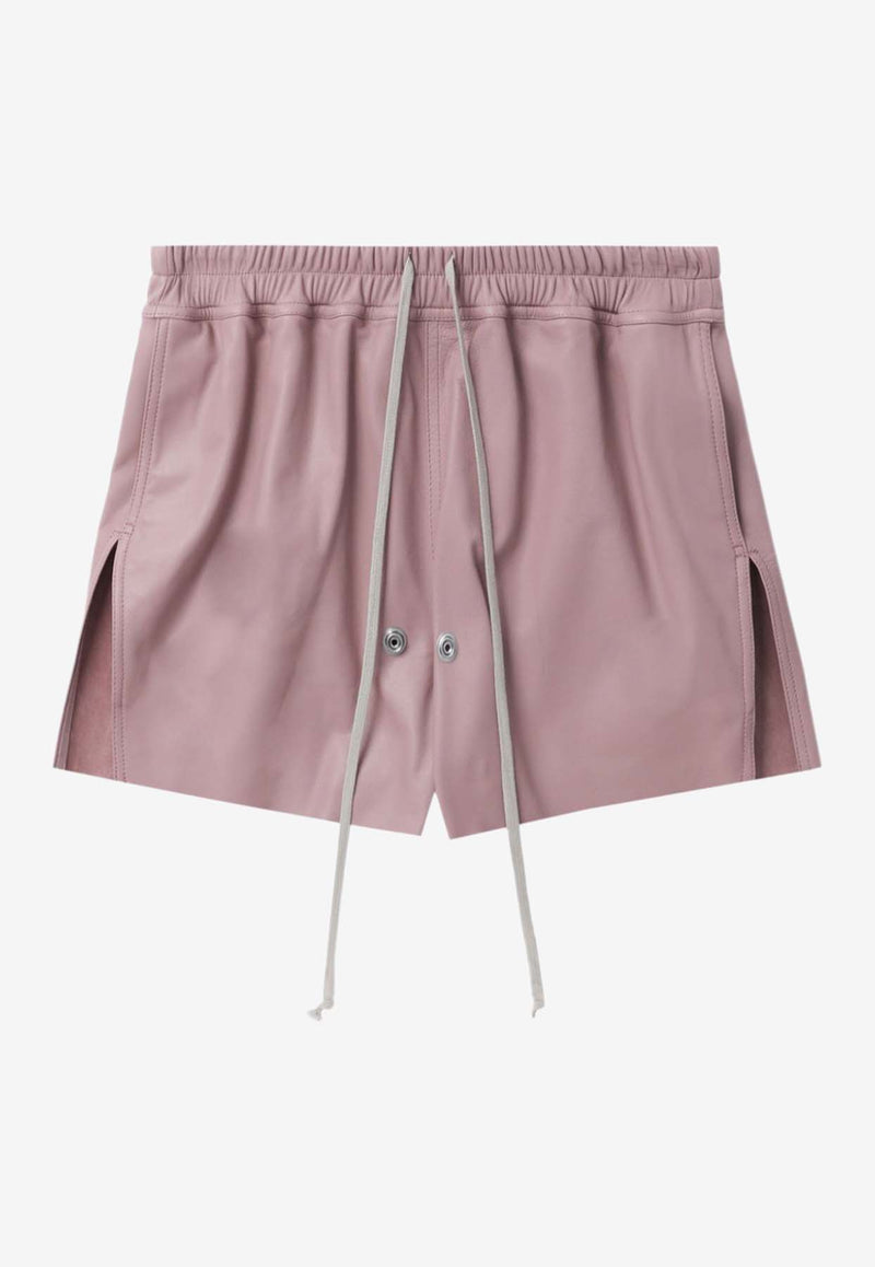 Rick Owens Gabe Leather Shorts Powder RO01D2387LLP_63