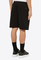 Alexander McQueen Warped Logo Bermuda Shorts Black 781880QXAAM/O_ALEXQ-1000