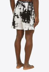 Alexander McQueen Abstract Print Swim Shorts Monochrome 7819754419Q/O_ALEXQ-9060