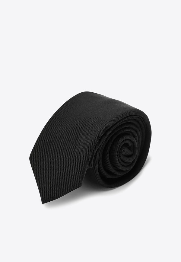 Saint Laurent Pointed-Tip Silk Tie Black 7820003YP34/O_YSL-1000