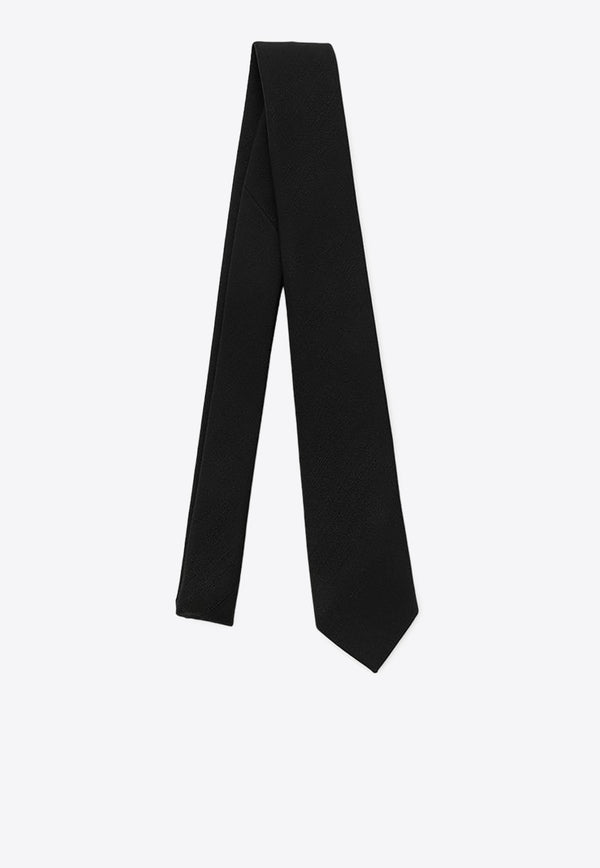 Saint Laurent Pointed-Tip Silk Tie Black 7820003YP34/O_YSL-1000