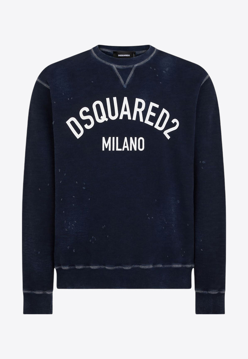 Dsquared2 Milano Cool Fit Crewneck Sweatshirt Navy S71GU0654S25463_478