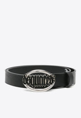 Dsquared2 Gothic Logo Buckle Leather Belt  Black BEW040925107234_M802