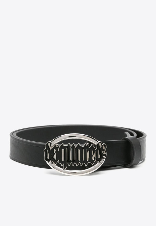 Dsquared2 Gothic Logo Buckle Leather Belt  Black BEW040925107234_M802