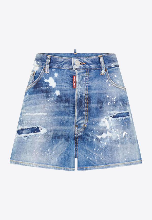 Dsquared2 Medium Worn Out Booty Wash Denim Shorts Denim S75MU0459S30789_470