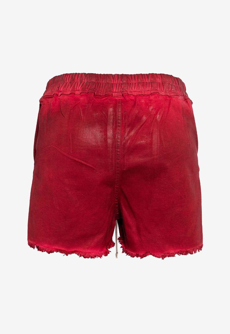 Rick Owens Gabe Side-Slit Denim Shorts Red RO01D2387HSCF_03