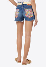 MC2 Saint Barth Libby Floral Patch Denim Shorts  Denim ARZ0001_01456F