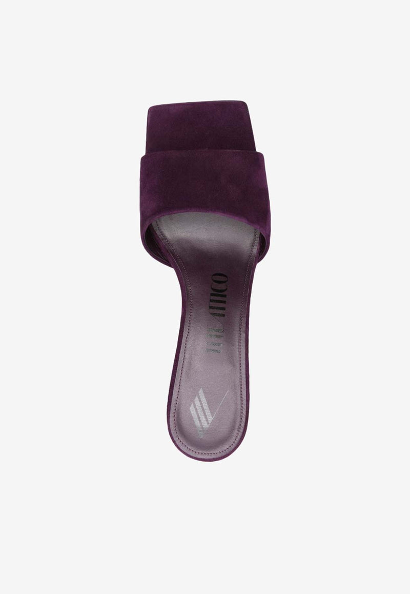 The Attico Cheope 70 Suede Wedge Mules Violet 241WS605L007_614