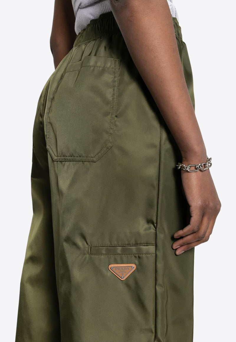 Prada Logo Plaque Straight-Leg Pants Khaki 22H914SOOO1WQ8_F0466