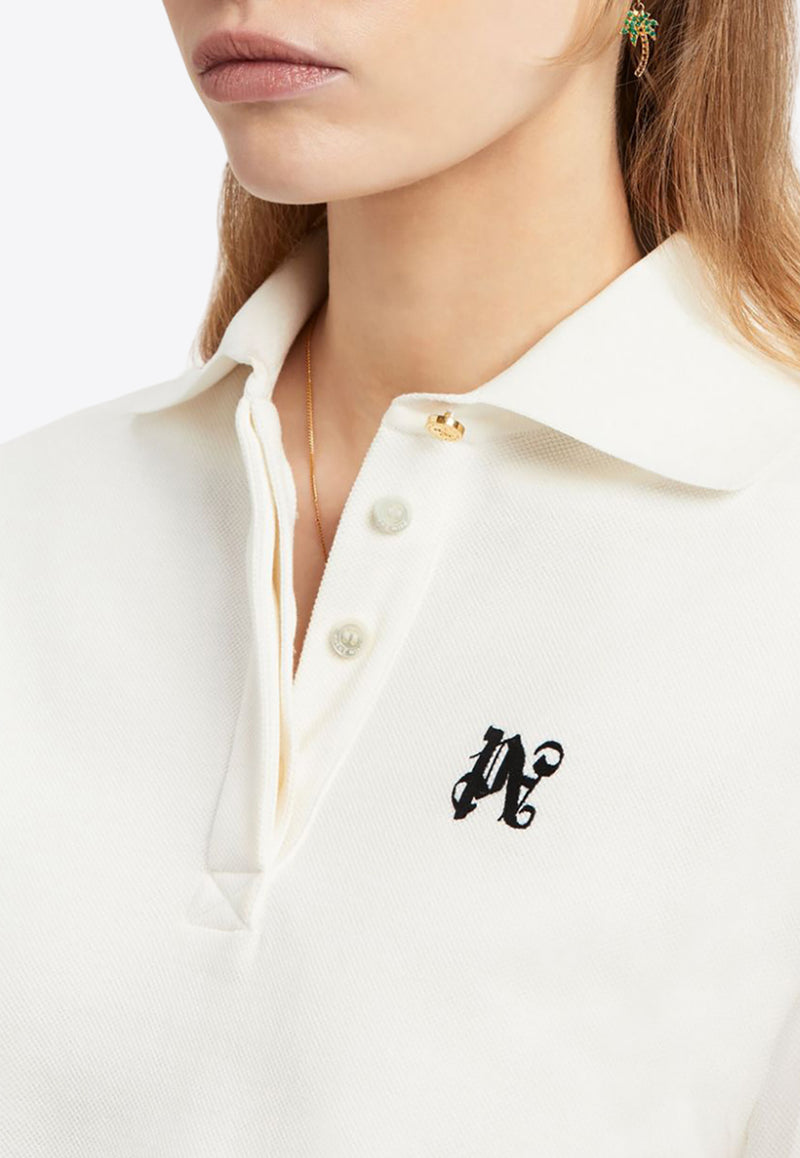 Palm Angels PA Monogram Cropped Polo T-shirt Off-white PWGB012S24FAB001_0310