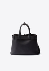 Prada Medium Belted Leather Tote Bag Black 1BA434VOBO2CY9_F0002