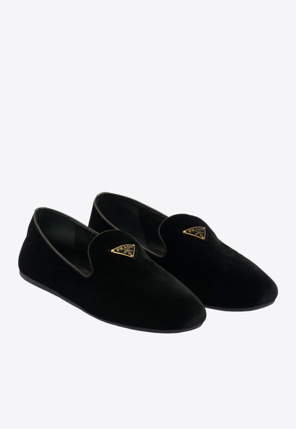 Prada Triangle Logo Velvet Loafers Black 1S387NFD005068_F0002