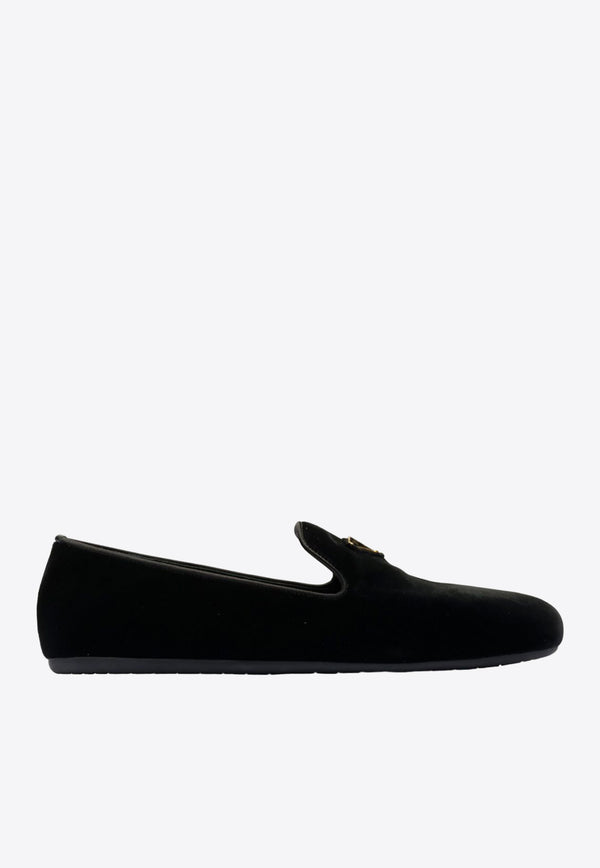 Prada Triangle Logo Velvet Loafers Black 1S387NFD005068_F0002