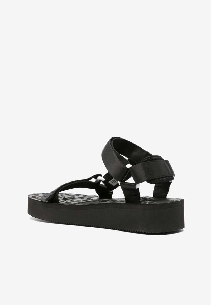 Palm Angels Depa Logo Print Sandals Black PMIH011S24MAT001_1001