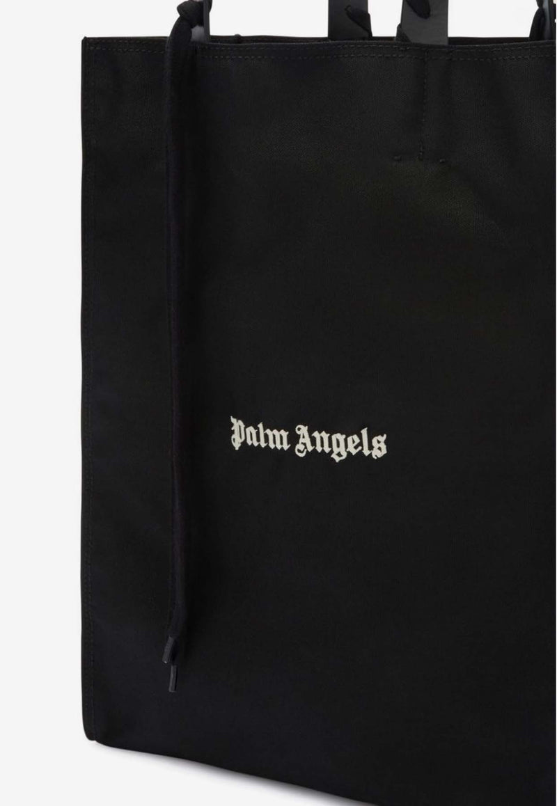 Palm Angels Logo Print Tote Bag Black PMNA074S24FAB001_1001