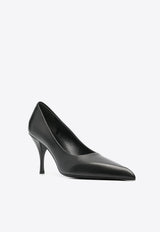 Prada 85 Pointed-Toe Calf Leather Pumps Black 1I484NFA085070_F0002