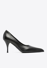 Prada 85 Pointed-Toe Calf Leather Pumps Black 1I484NFA085070_F0002