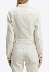 Palm Angels Spread-Collar Denim Jacket Ecru PWYE037R24DEN001_0303