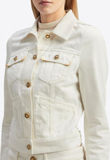 Palm Angels Spread-Collar Denim Jacket Ecru PWYE037R24DEN001_0303