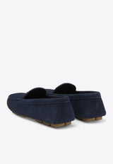 Prada Triangle Logo Suede Loafers Blue 1DD081F005008_F0008