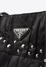 Prada Large Studded Tote Bag Black 1BG457VOO12CZM_F0002