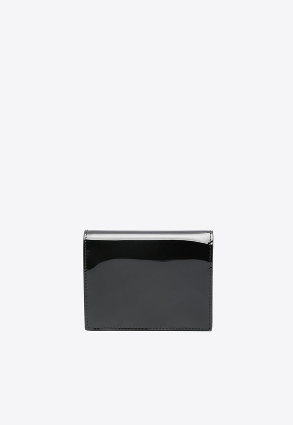 Prada Triangle Logo Patent Leather Wallet Black 1MV204069_F03KJ