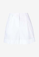 P.A.R.O.S.H Poplin Tailored Shorts  White D210114CANYOX24_001