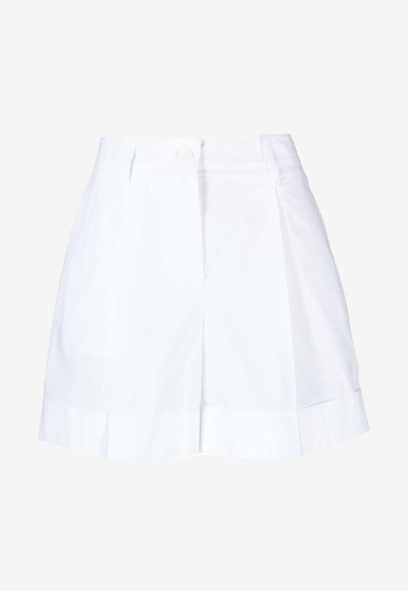 P.A.R.O.S.H Poplin Tailored Shorts  White D210114CANYOX24_001