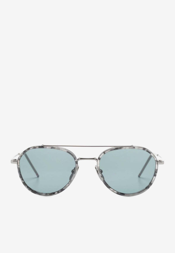 Thom Browne Oval-Frame Sunglasses Gray UES801AG0003_020