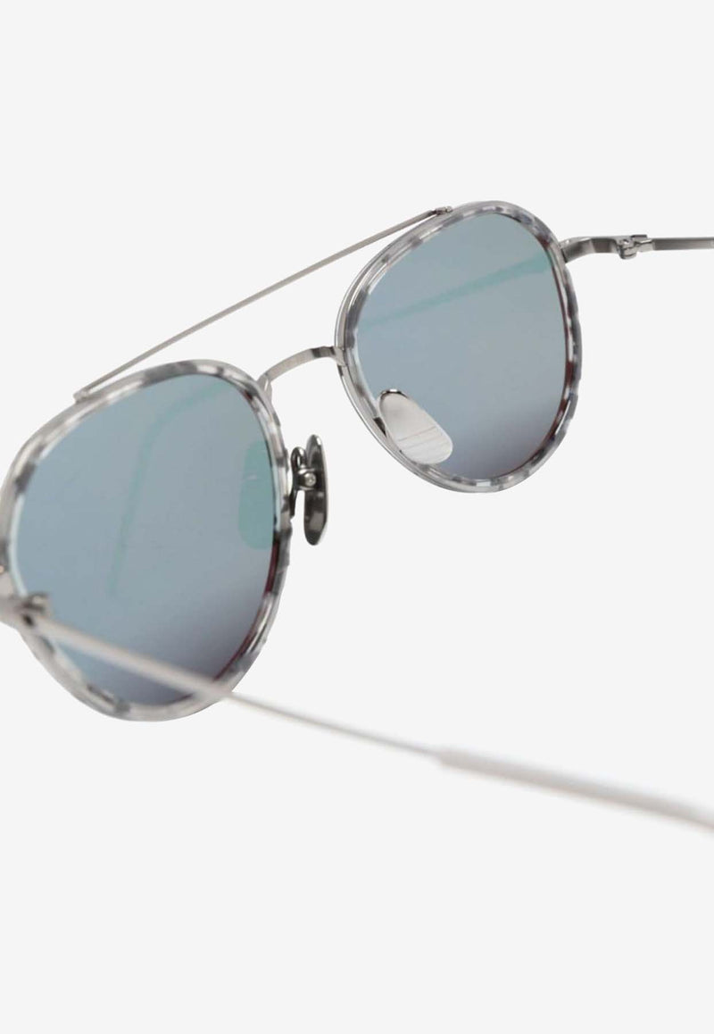 Thom Browne Oval-Frame Sunglasses Gray UES801AG0003_020