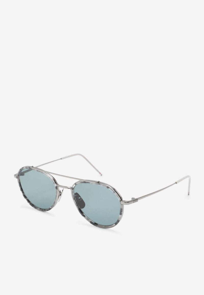 Thom Browne Oval-Frame Sunglasses Gray UES801AG0003_020