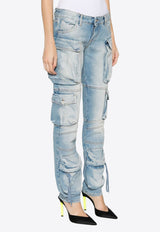 The Attico Essie Cargo Denim Pants Denim 241WCP113D073_024