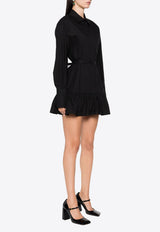 Patou Ruffled Mini Shirt Dress Black DR1360017_999B