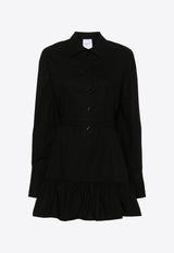 Patou Ruffled Mini Shirt Dress Black DR1360017_999B