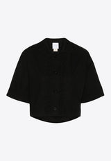 Patou Wave Appliqué Cropped Shirt Black BL0320017_999B