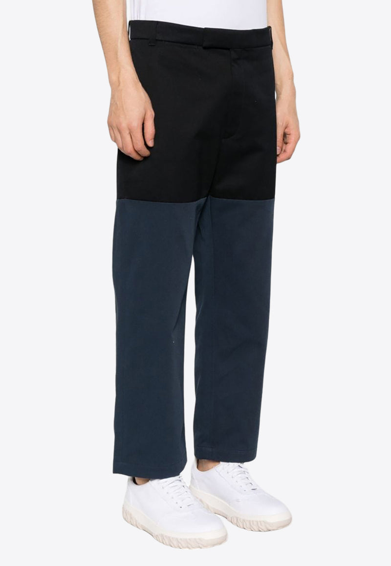 Thom Browne Unconstructed Combo Straight-Leg Pants Blue MTU328UF0175_415