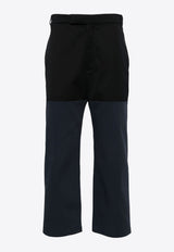 Thom Browne Unconstructed Combo Straight-Leg Pants Blue MTU328UF0175_415