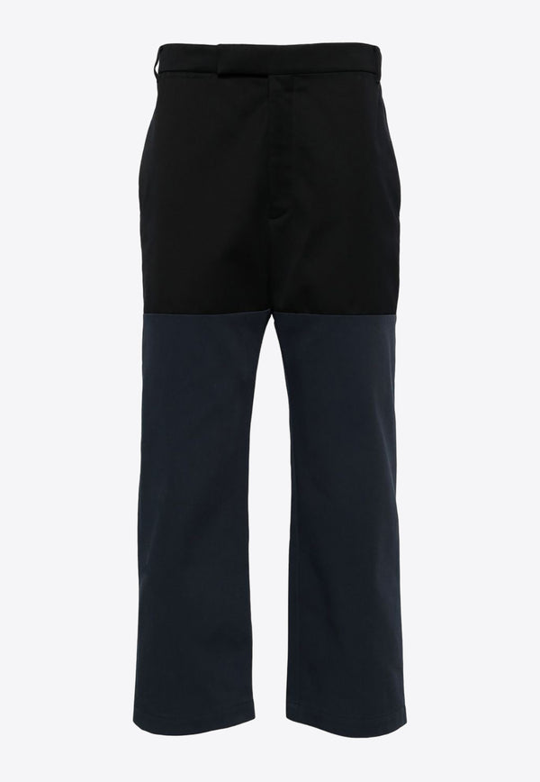 Thom Browne Unconstructed Combo Straight-Leg Pants Blue MTU328UF0175_415