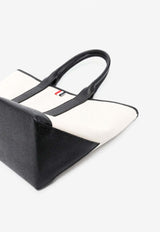 Thom Browne RWB Stripe Canvas Tote Bag Beige MAG390AF0492_001