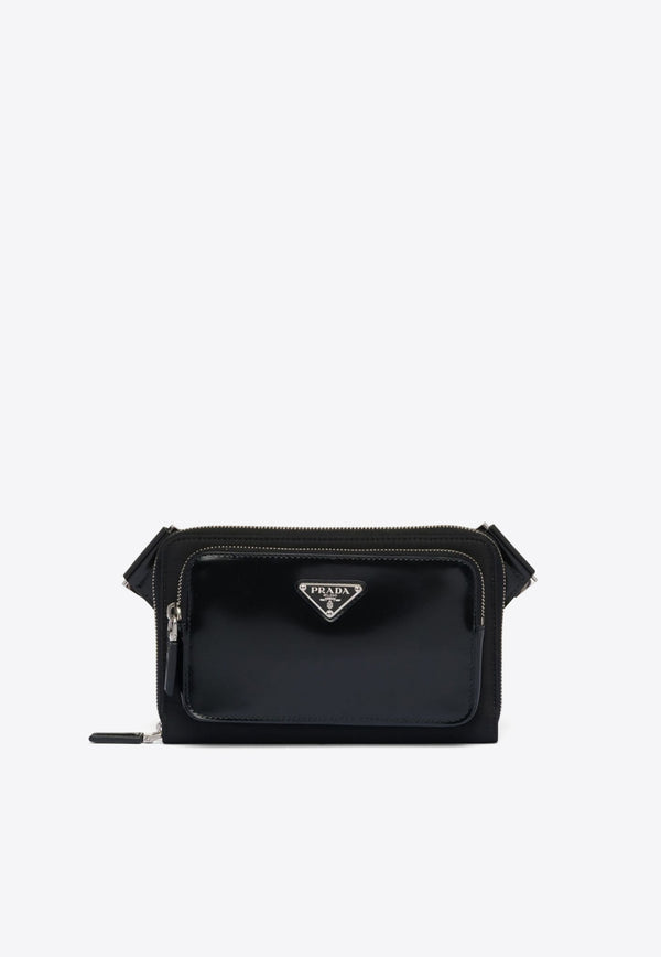 Prada Triangle Logo Shoulder Bag Black 2VH156VOMT789_F0002