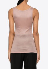 Prada Triangle-Appliqué Silk Top Pink 39581SOOO14P3_F063L