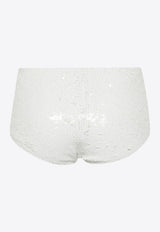 P.A.R.O.S.H Sequined Bikini Bottoms White D210554GARBO24_002