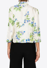 Prada Floral Print Silk Shirt White P405HSOOO14NZ_F0K74