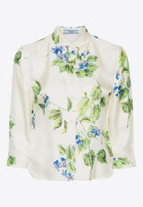 Prada Floral Print Silk Shirt White P405HSOOO14NZ_F0K74