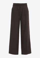 P.A.R.O.S.H Elasticated Straight Pants Brown D232297CANYOX24_086